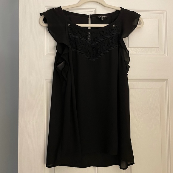 Express Tops - Express Black Short Sleeved Blouse
